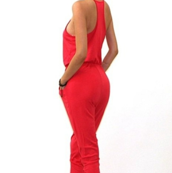 "Draya" Jumpsuit in Coral - Picture 2 of 2